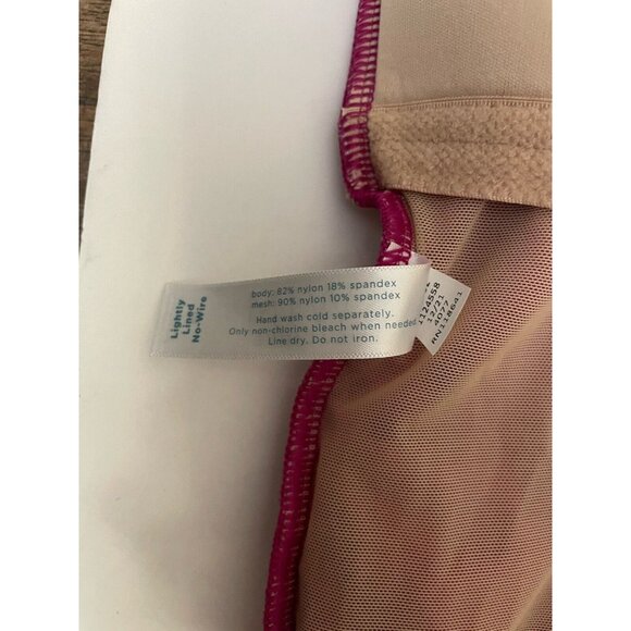 Swim By Cacique Size 16 Lightly Lined No Wire Pink High Neck One Piece Swim New - Picture 11 of 12